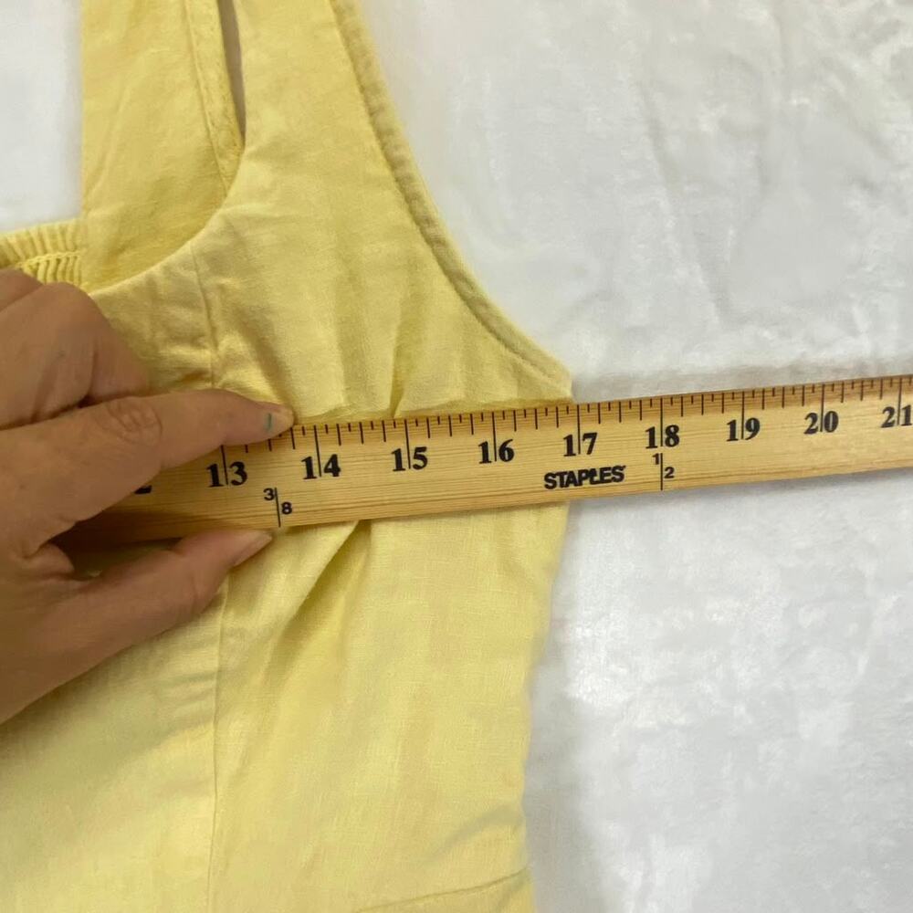 Old Navy Fit & Flare Yellow Sleeveless Linen-Rayon Blend Midi Dress Sz M - Picture 6 of 7